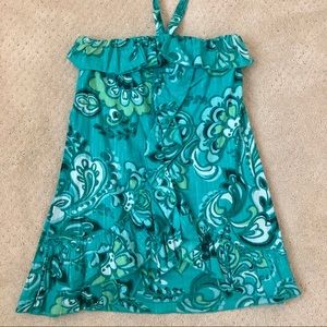 Green Flowy Halter Dress